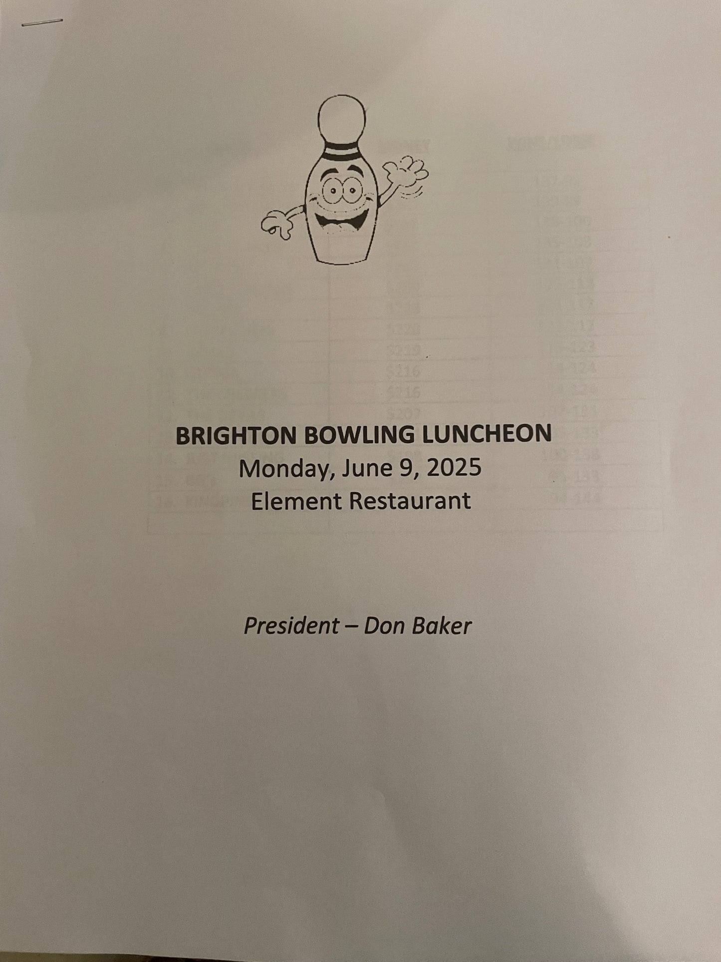 Year-end Bowling League Luncheon