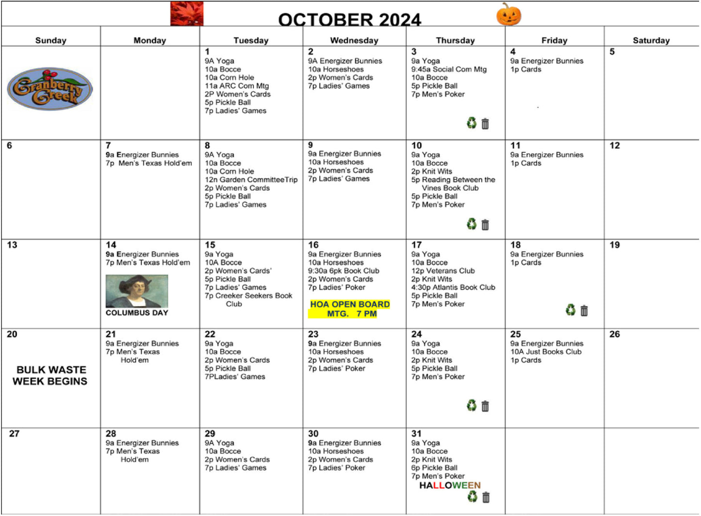 Calendar: Oct. 2024