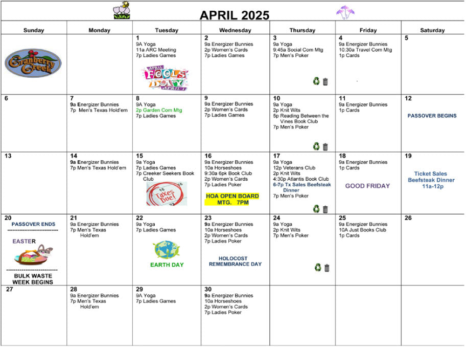Calendar: Apr. 2025