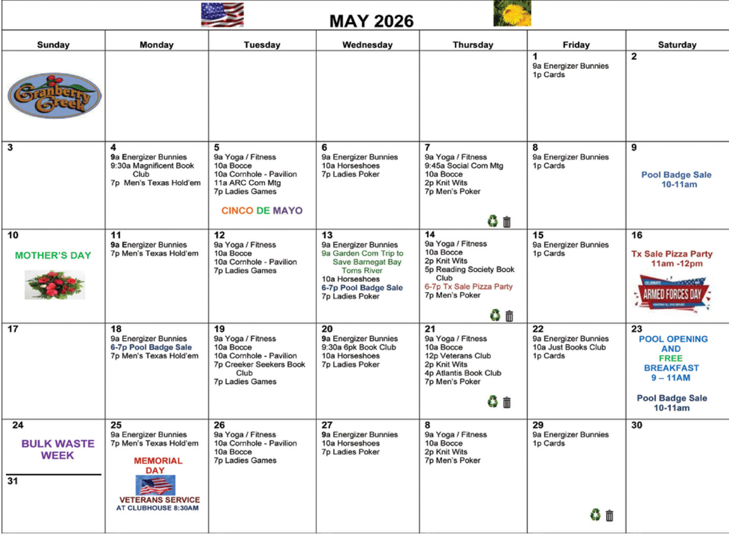 Calendar: May 2026