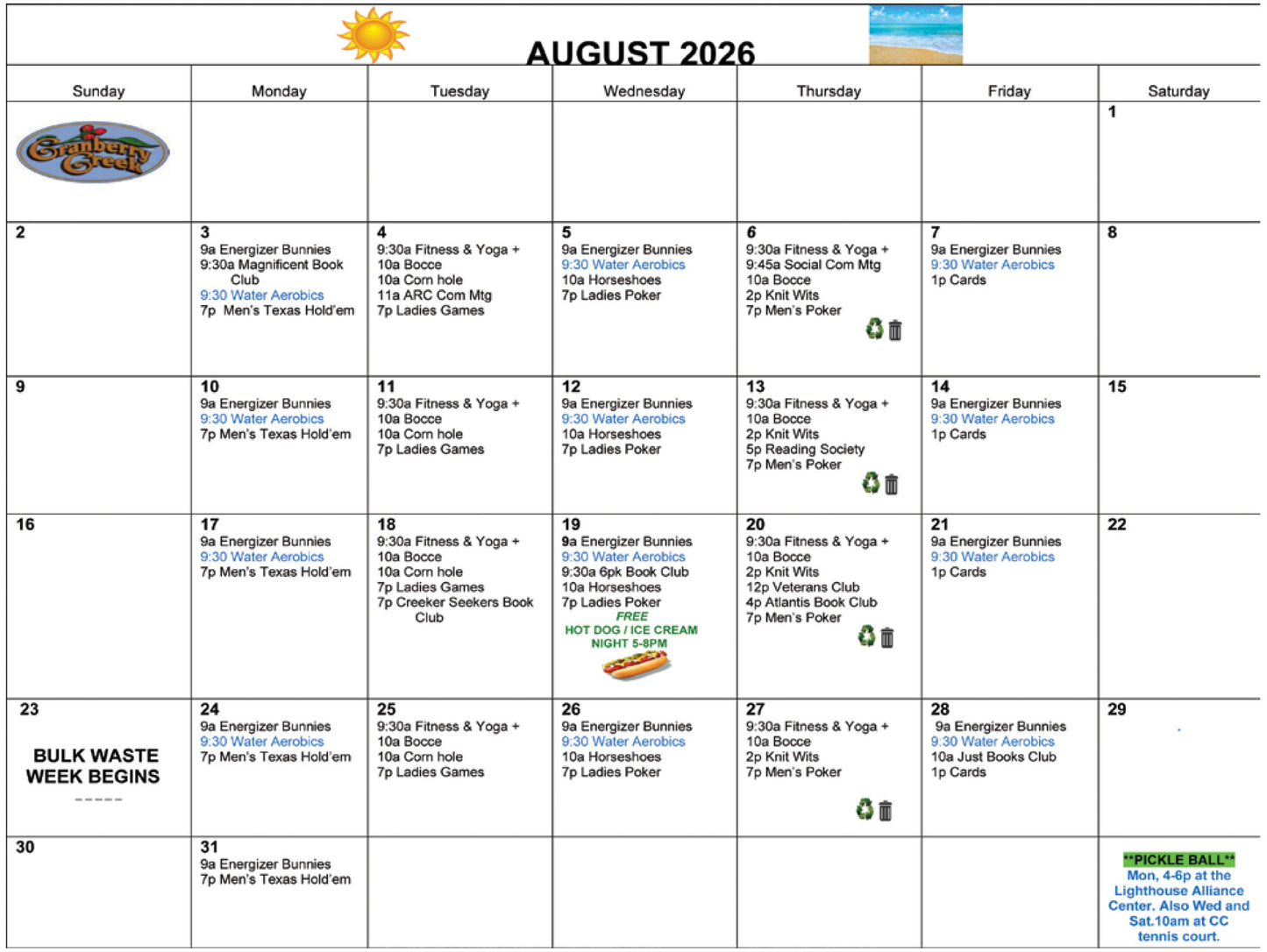 Calendar: August 2026